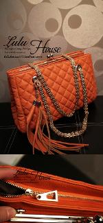 Pre-order กระเป๋าสะพาย Luluhouse สีส้ม รุ่น LL138bl4  หรูหรา สวยงาม