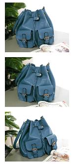 กระเป๋าเAxixi แบรนด์ดัง  รุ่น Y011  สีฟ้าหม่น เก๋มาก 