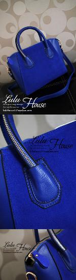 Pre-order กระเป๋าถือ Luluhouse รุ่น LL108blu3 สีน้ำเงิน sapphire blue